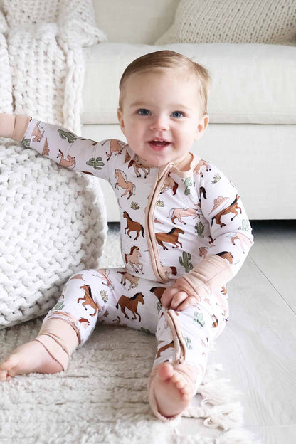 Convertible Zip Romper | Pony Club Neutral