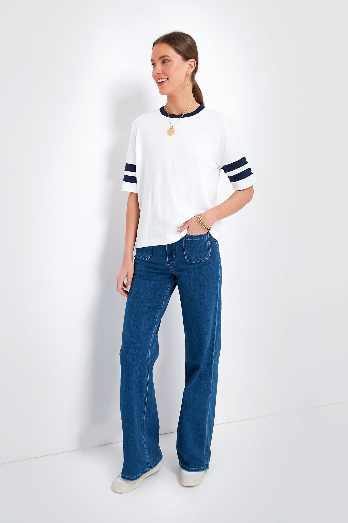 Bright White Cloud Varsity Tee