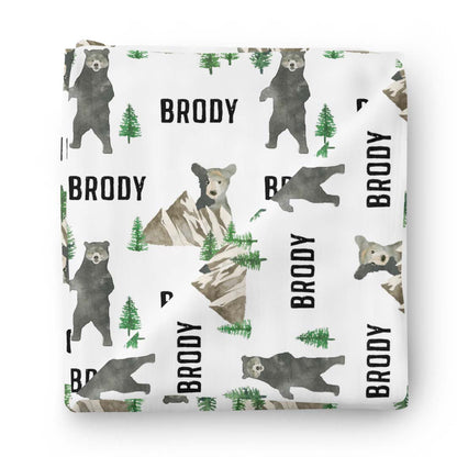 Brody's Bear Personalized Baby Name Swaddle Blanket