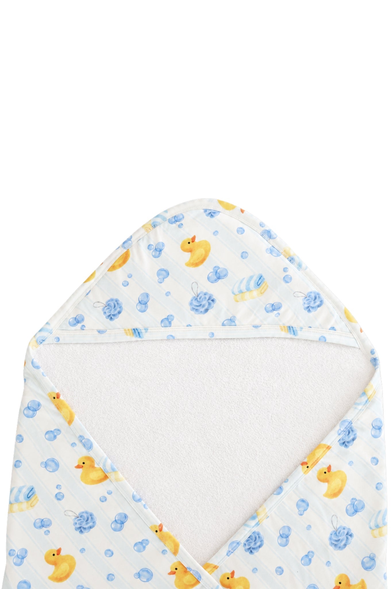 Embroidered Bamboo Hooded Towel | Bubble Duckies Blue
