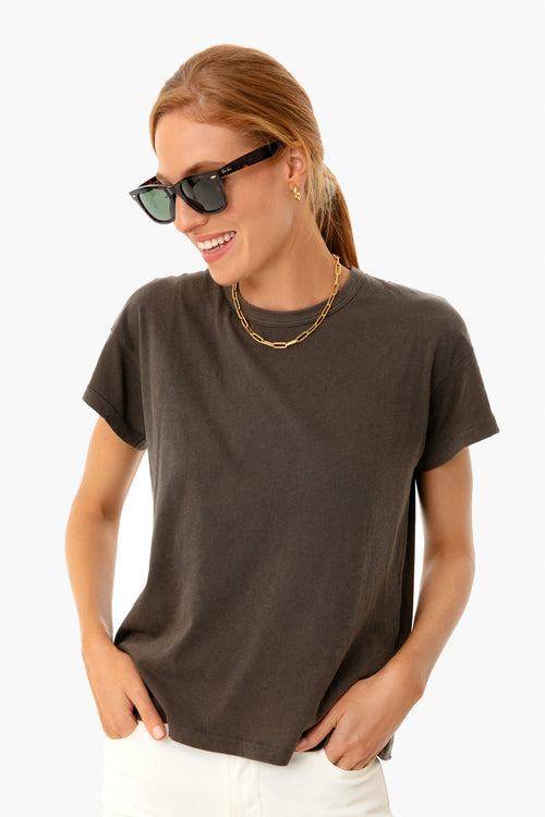 Chestnut Boxy Crew Tee