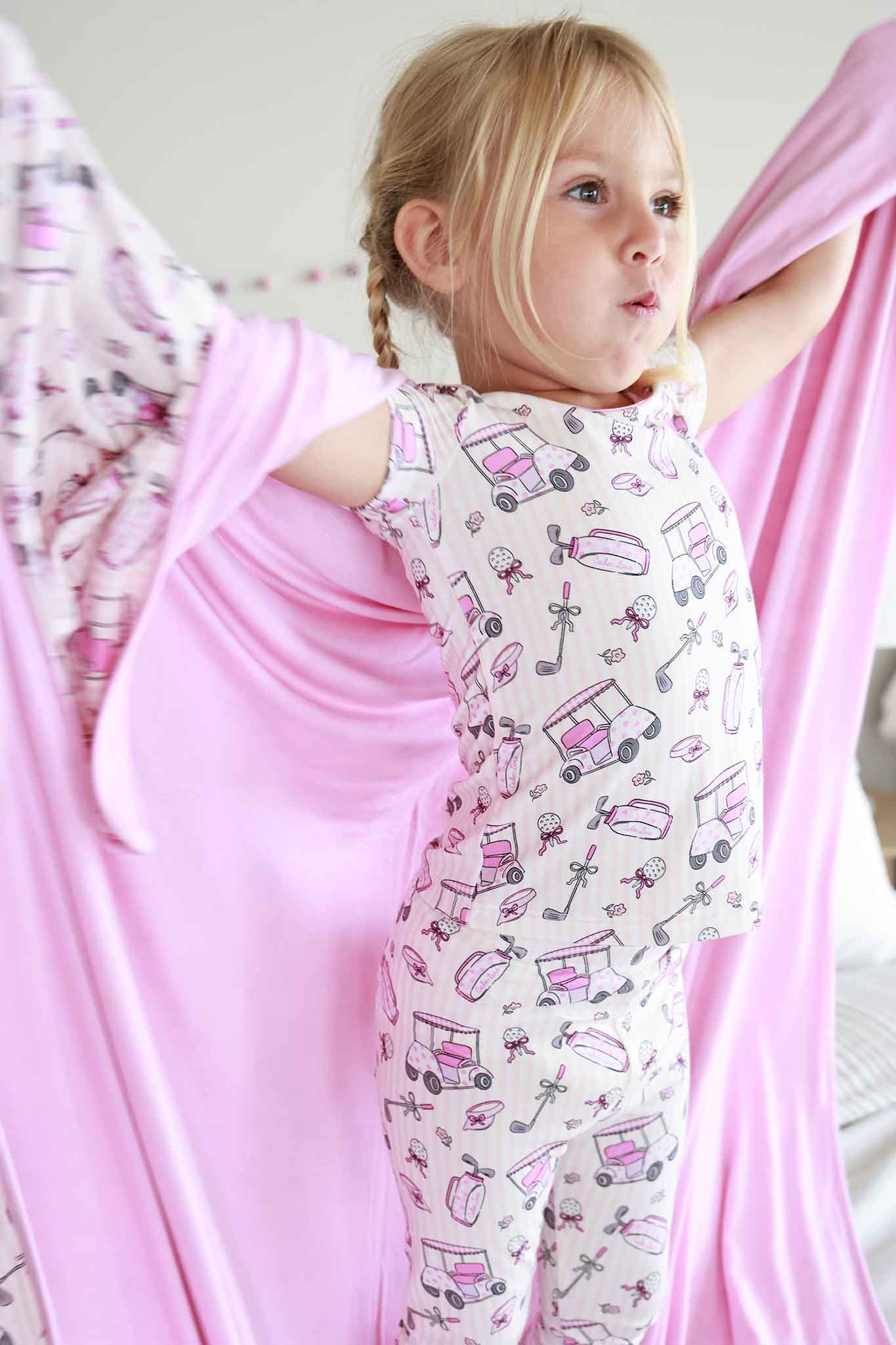 Double Sided Bamboo Blanket | Caddie Crew Pink