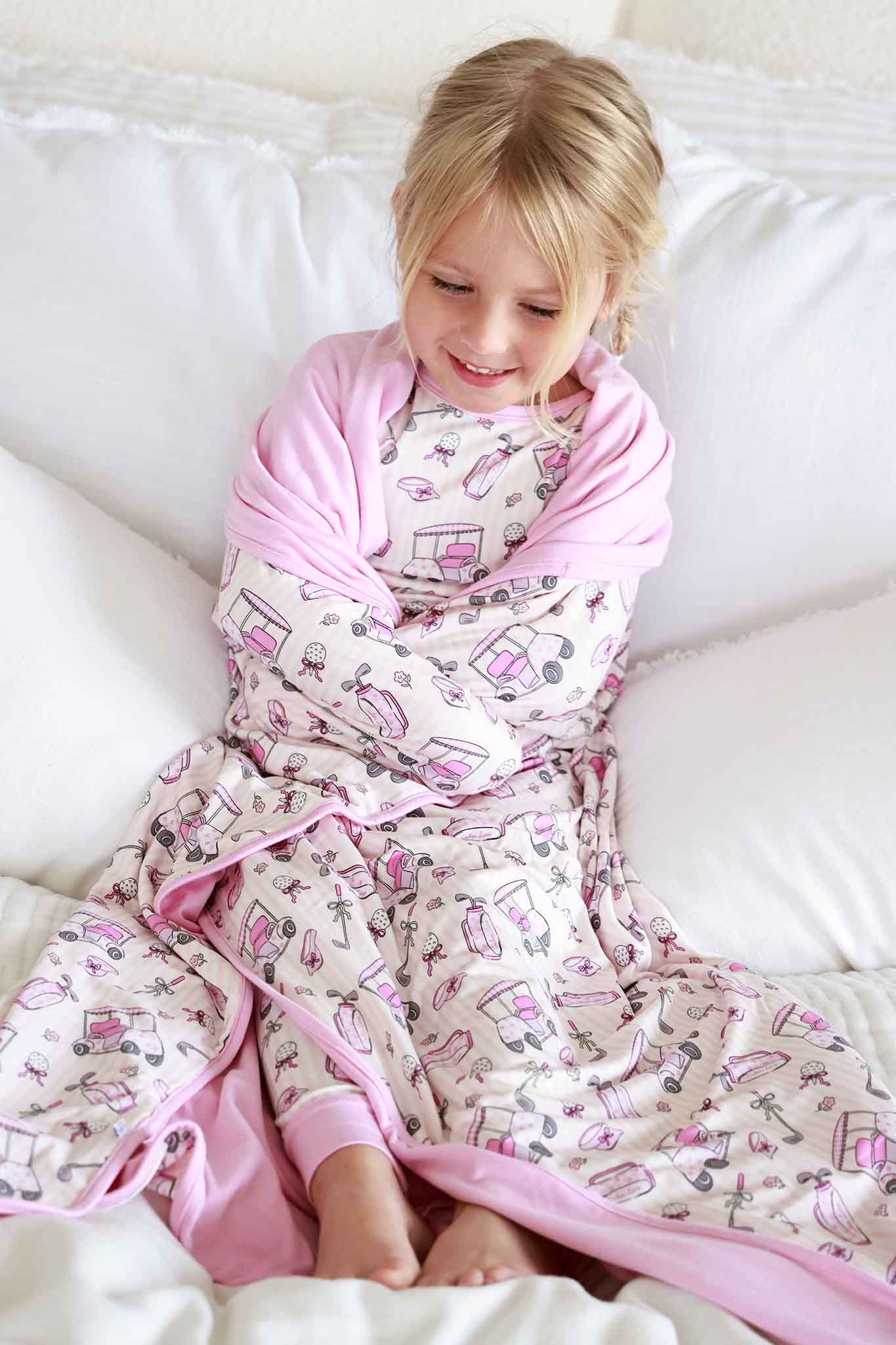 Double Sided Bamboo Blanket | Caddie Crew Pink