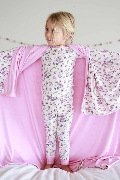 Double Sided Bamboo Blanket | Caddie Crew Pink