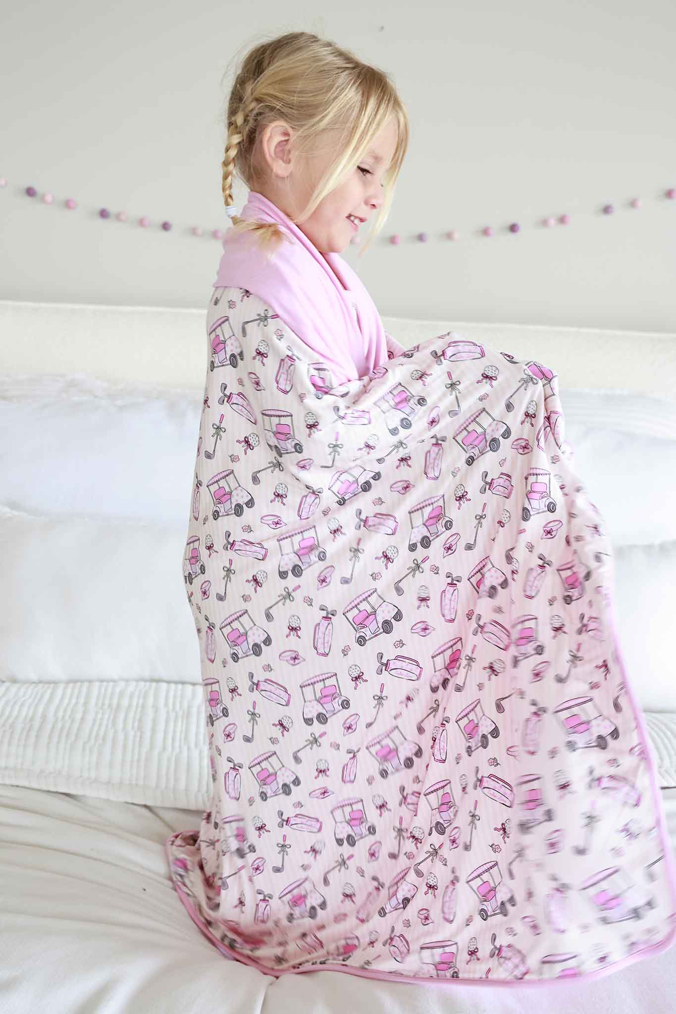 Double Sided Bamboo Blanket | Caddie Crew Pink