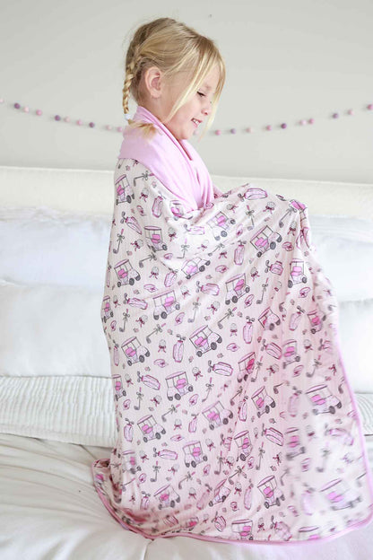 Double Sided Bamboo Blanket | Caddie Crew Pink