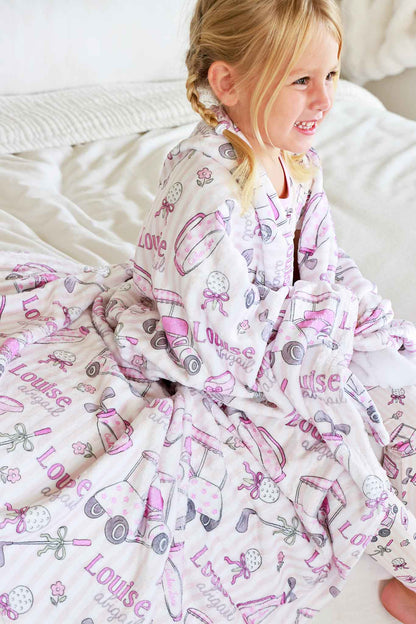 Personalized Kids Blanket | Caddie Crew Pink