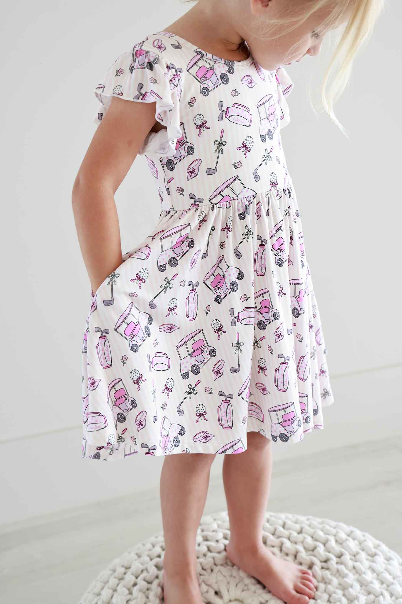 Girls' Ruffle Twirl Dress | Caddie Crew Pink