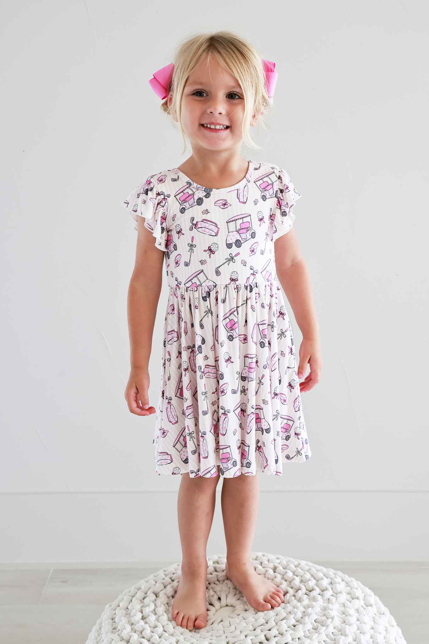Girls' Ruffle Twirl Dress | Caddie Crew Pink