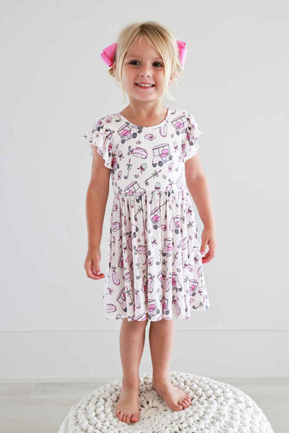 Girls' Ruffle Twirl Dress | Caddie Crew Pink