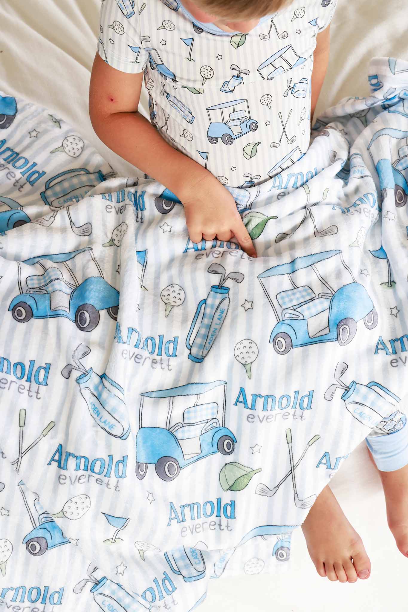 Personalized Kids Blanket | Caddie Crew Blue