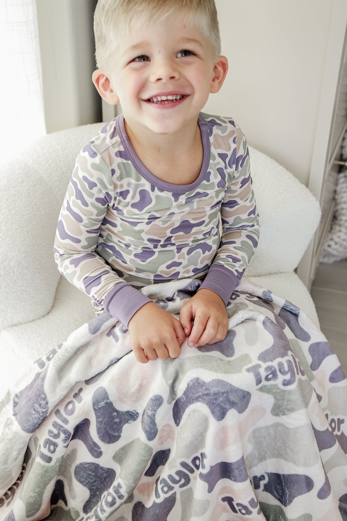 Personalized Kids Blanket | Camo Cutie