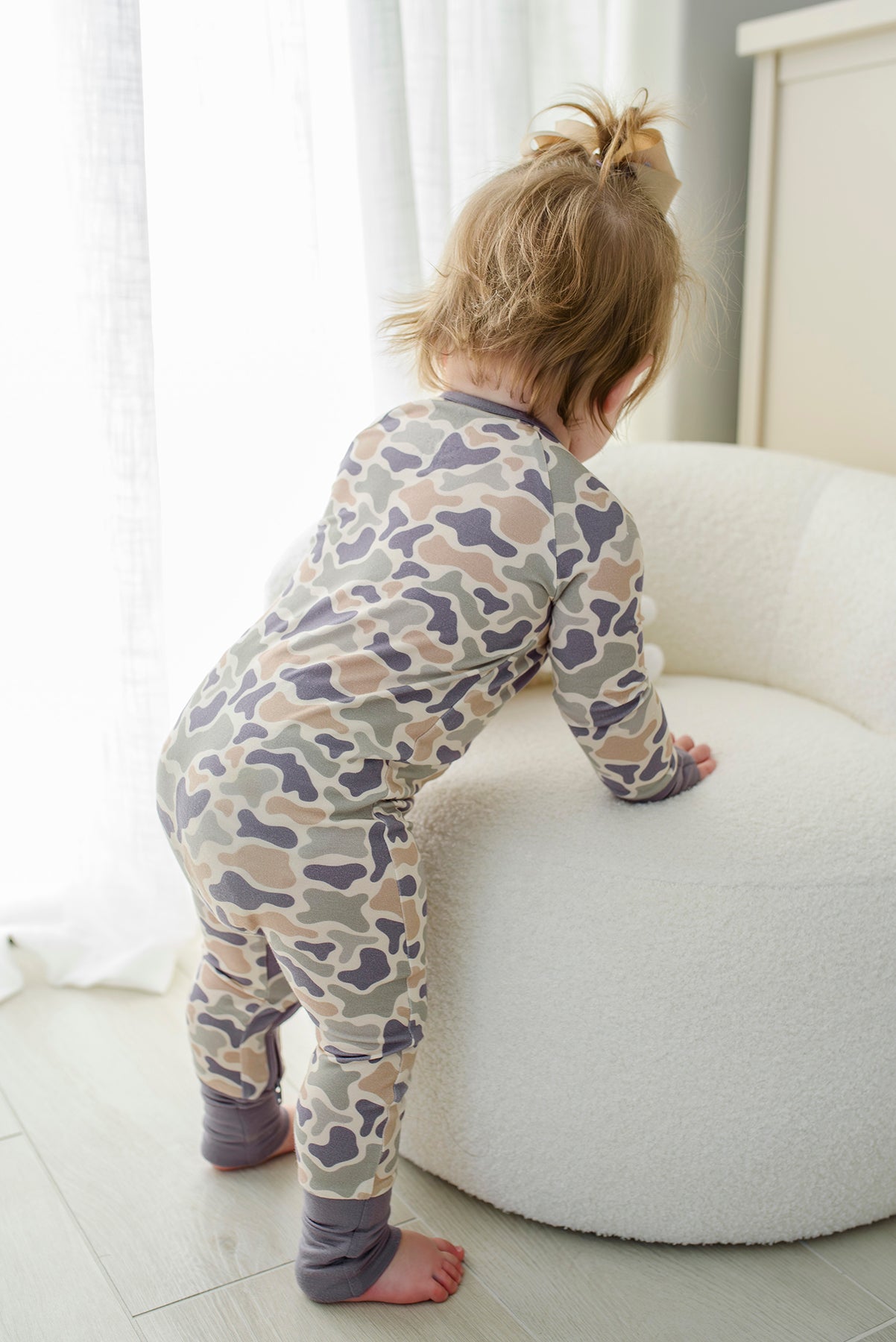 Convertible Bamboo Zip Romper | Camo Cutie