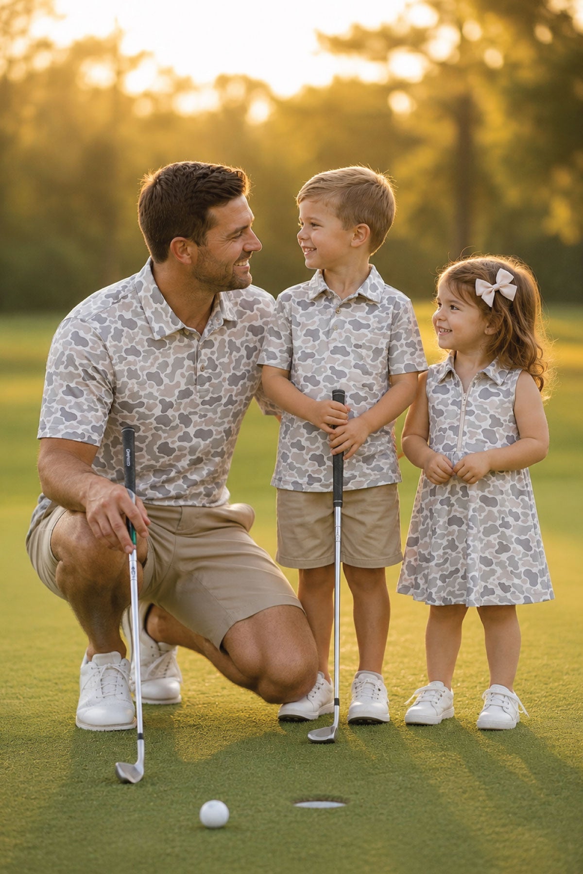 Daddy & Me Matching Short Sleeve Polos | Camo Cutie