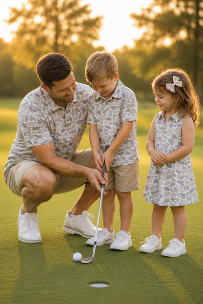 Daddy & Me Matching Short Sleeve Polos | Camo Cutie