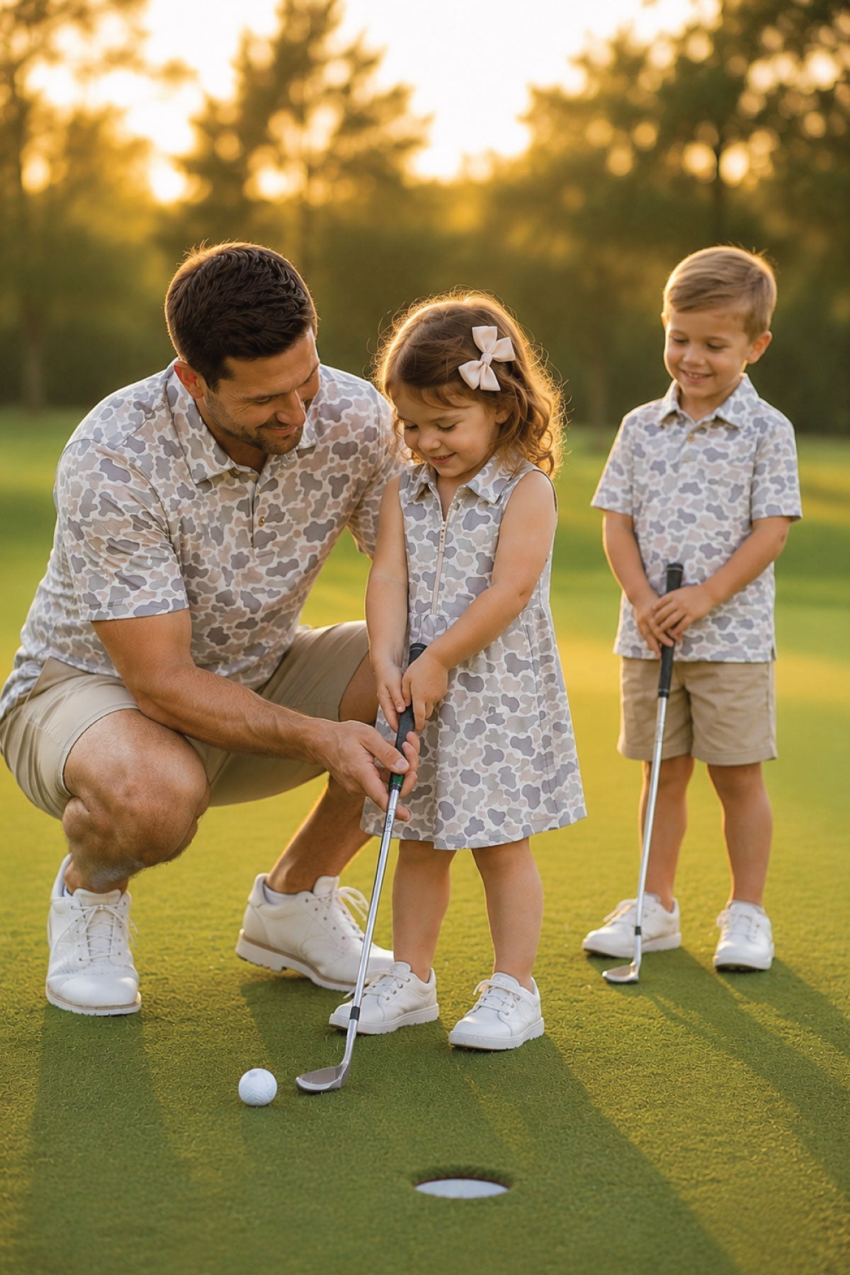 Daddy & Me Matching Short Sleeve Polos | Camo Cutie