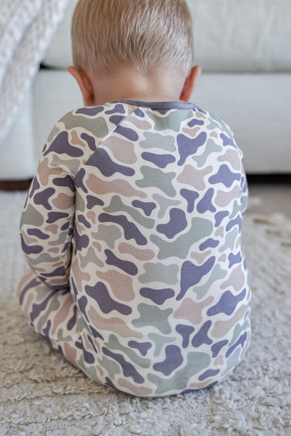 Convertible Bamboo Zip Romper | Camo Cutie