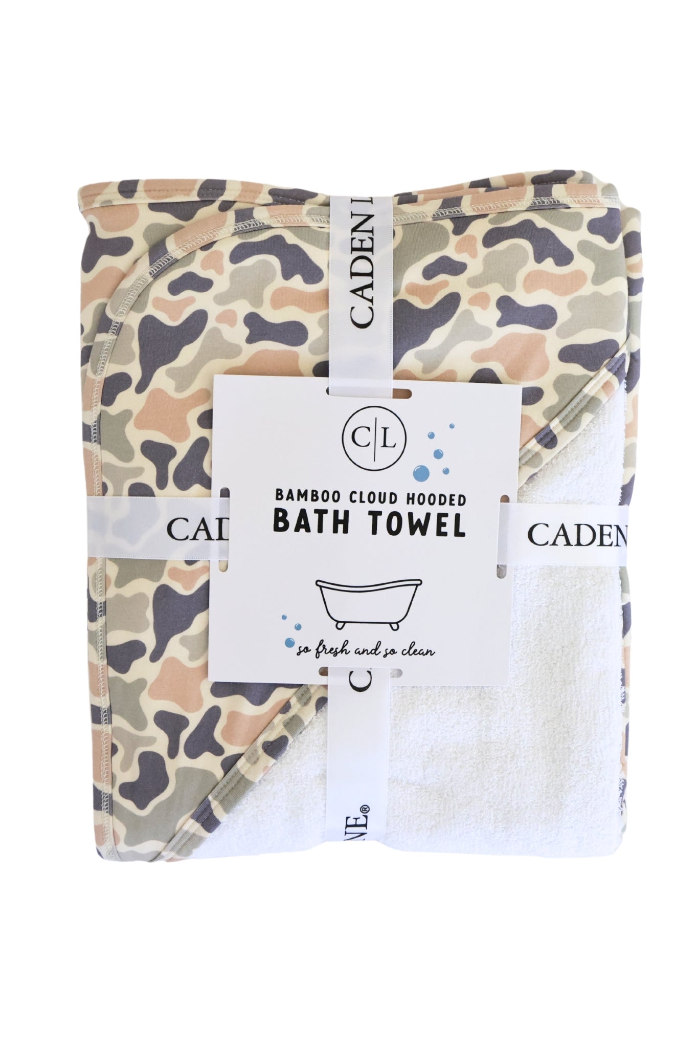 Embroidered Bamboo Hooded Towel | Camo Cutie