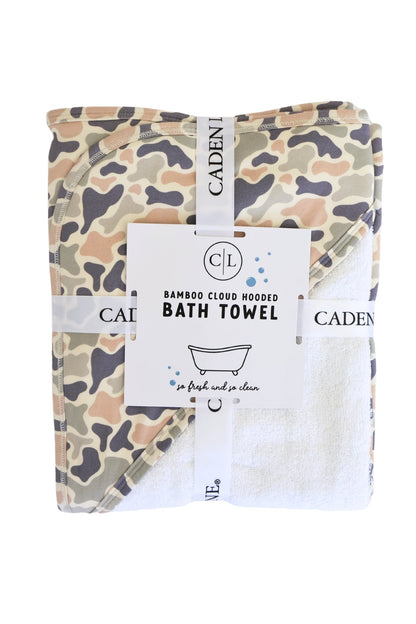 Embroidered Bamboo Hooded Towel | Camo Cutie