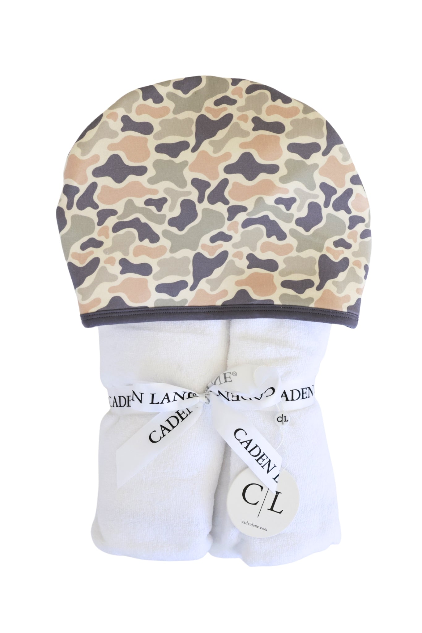 Embroidered Bamboo Hooded Towel | Camo Cutie