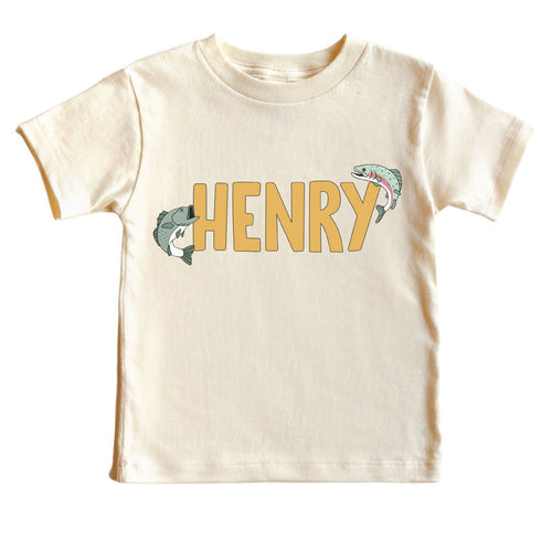 Catch Of The Day Personalized Kids Graphic Tee | Natural