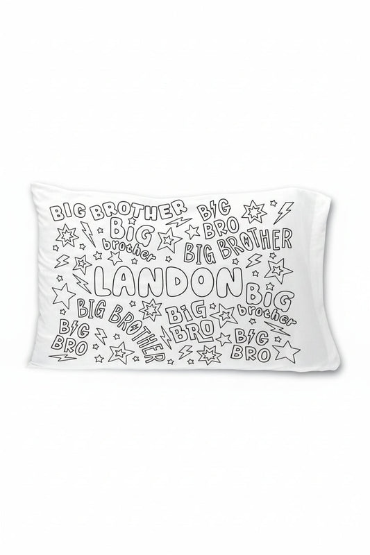 Colorable Personalized Pillow Case | Big Bro
