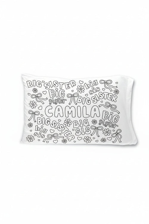 Colorable Personalized Pillow Case | Big Sis
