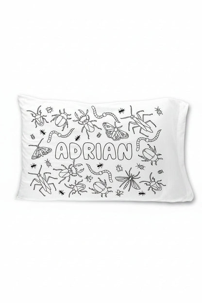 Colorable Personalized Pillow Case | Doodle Bugs