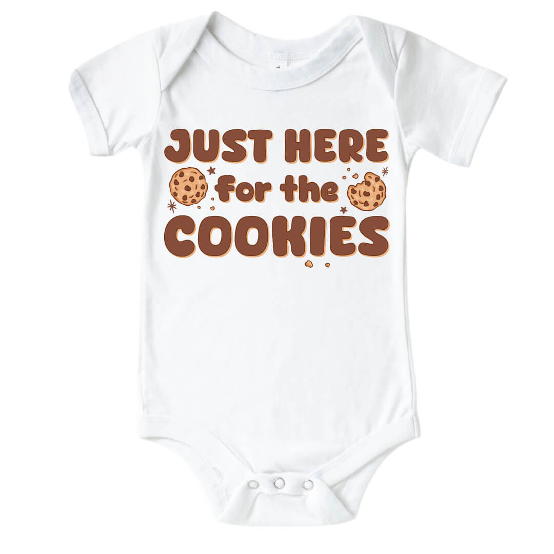 Here For The Cookies Graphic Bodysuit & Kids Tee | White
