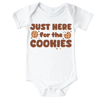 Here For The Cookies Graphic Bodysuit & Kids Tee | White