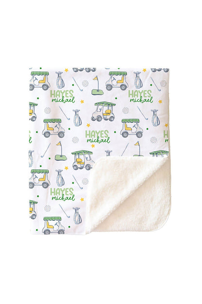 Country Club Cuties Personalized Kids Blanket | Blue