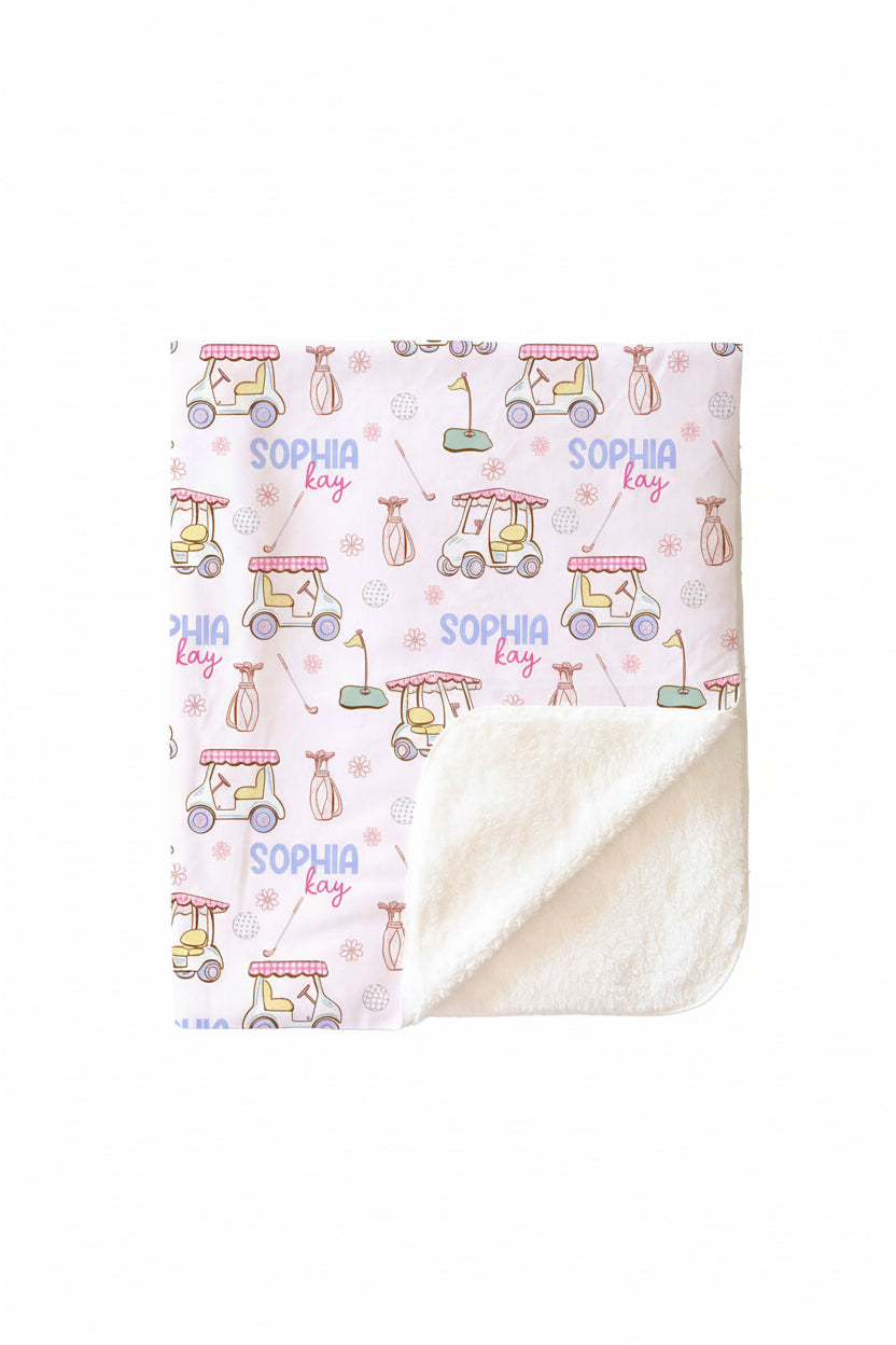 Country Club Cuties Personalized Kids Blanket | Pink