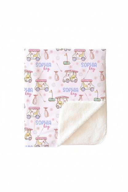 Country Club Cuties Personalized Kids Blanket | Pink
