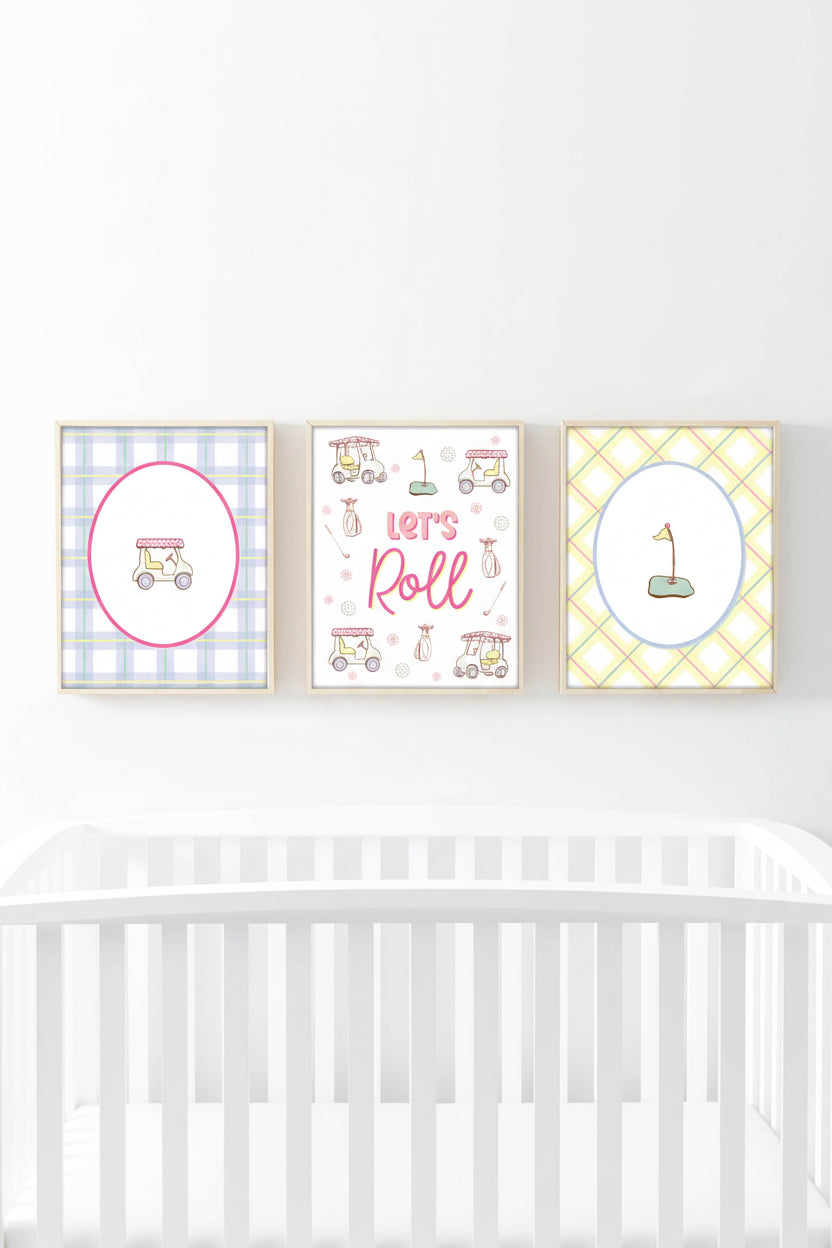 Country Club Cuties Bundled Digital Nursery Wall Art | Pink