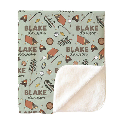 Cozy Camper Personalized Kids Blanket
