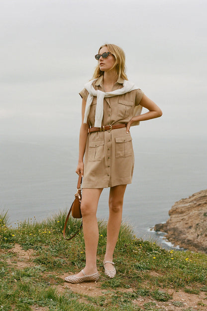 Brown Croc-Embossed Classic Belt