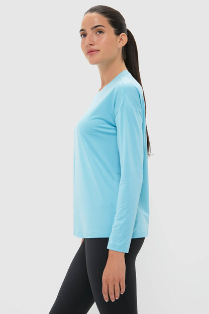 Bright Blue Long Sleeve Performance Jersey Ryan Boyfriend Tee