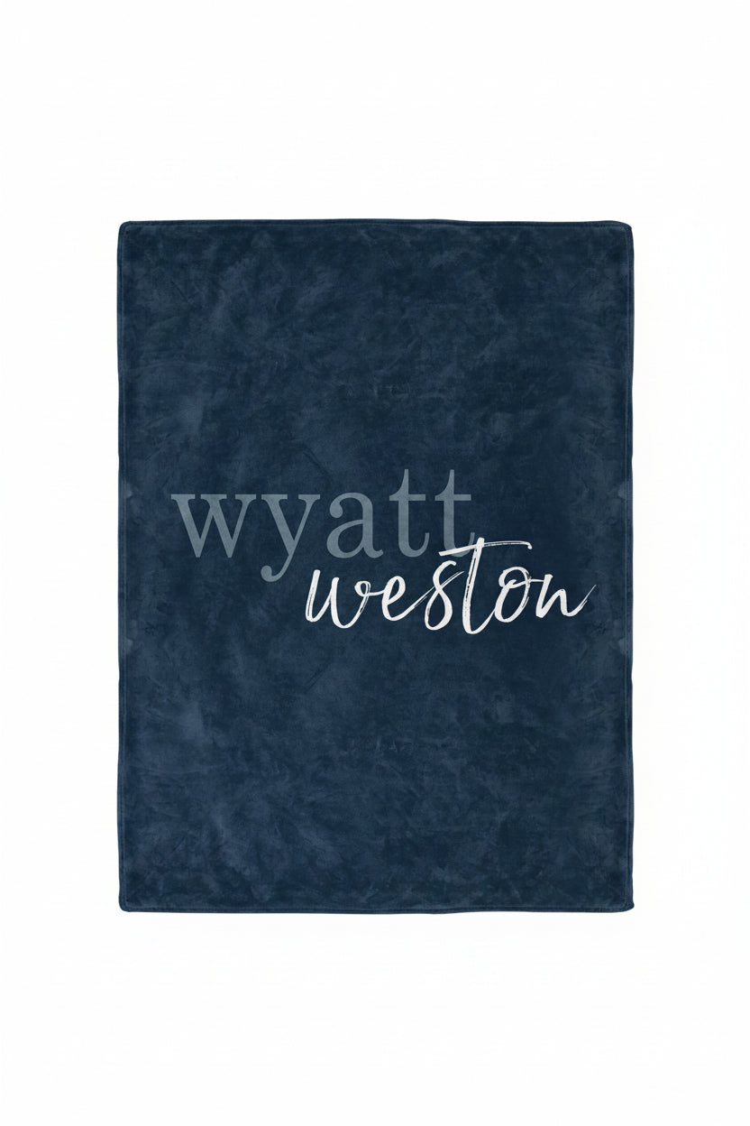 Color Story | Dark Navy Personalized Toddler Blanket
