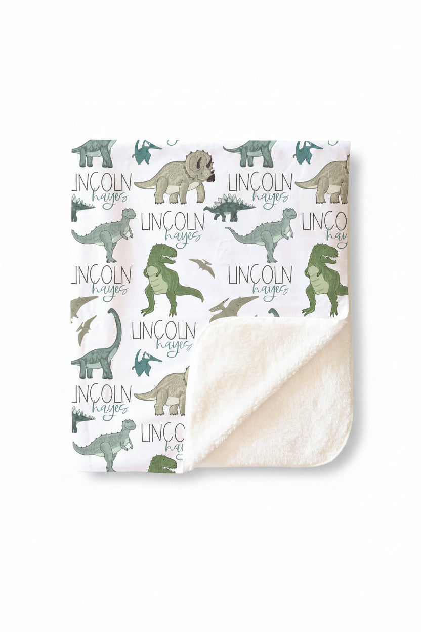 Dinosaur Friends Personalized Toddler Blanket