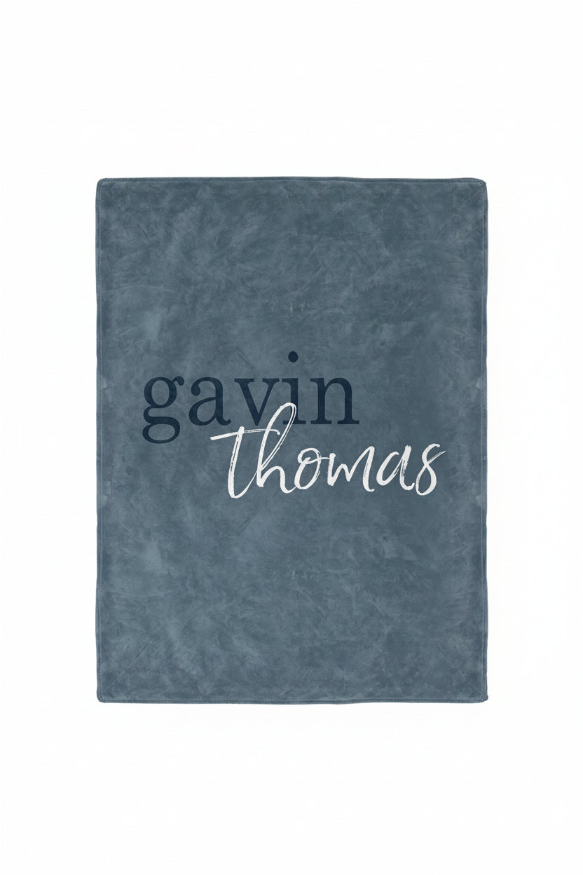 Color Story | Dusty Blue Personalized Toddler Blanket