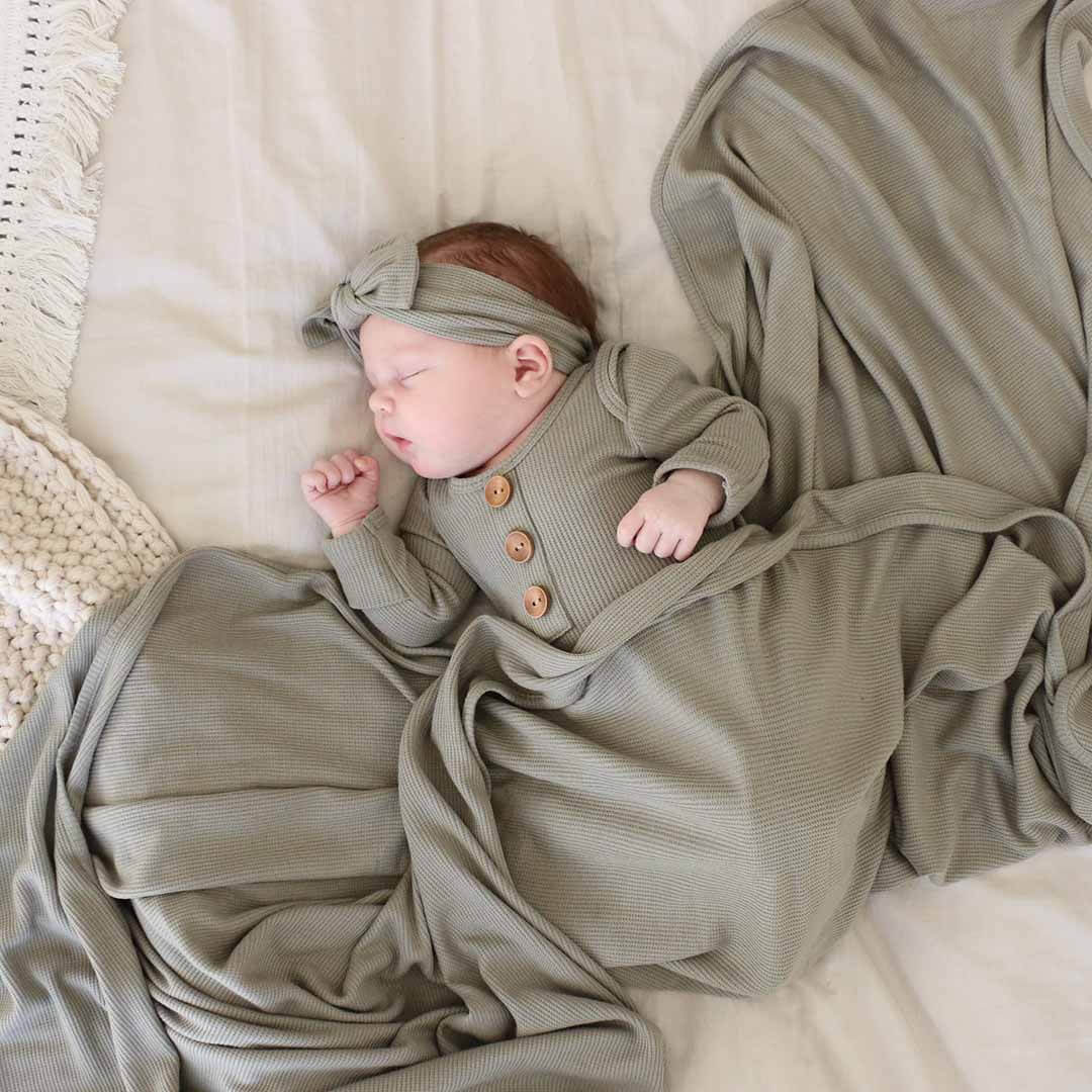 Eucalyptus Bamboo Waffle Oversized Swaddle Blanket