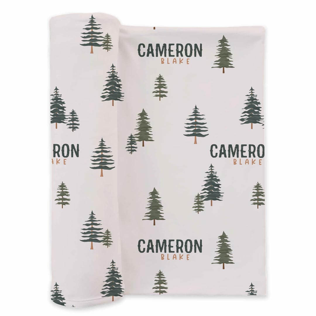 Evergreen Personalized Swaddle Blanket
