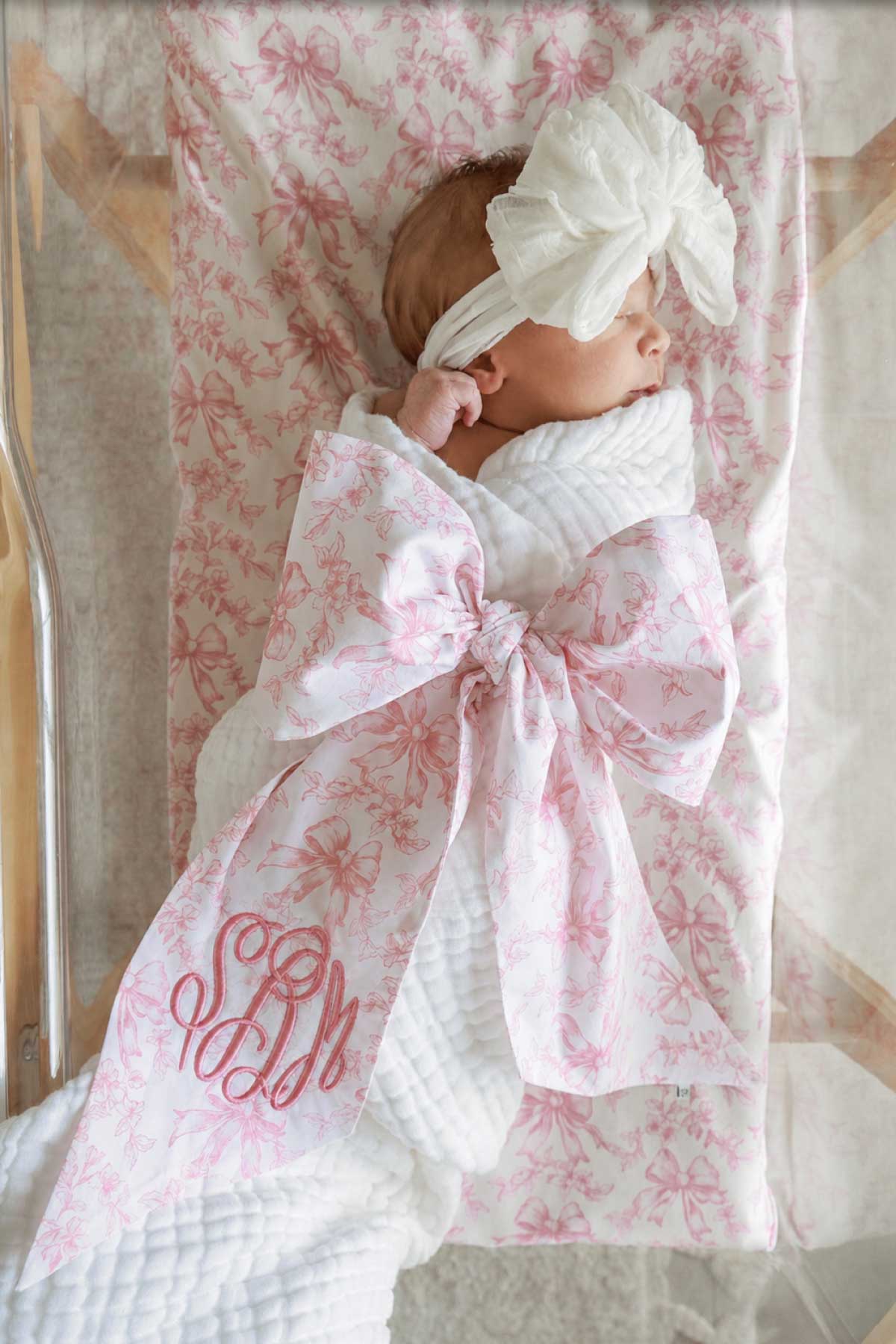 Personalized Newborn Bow Sash | Fancy Frills