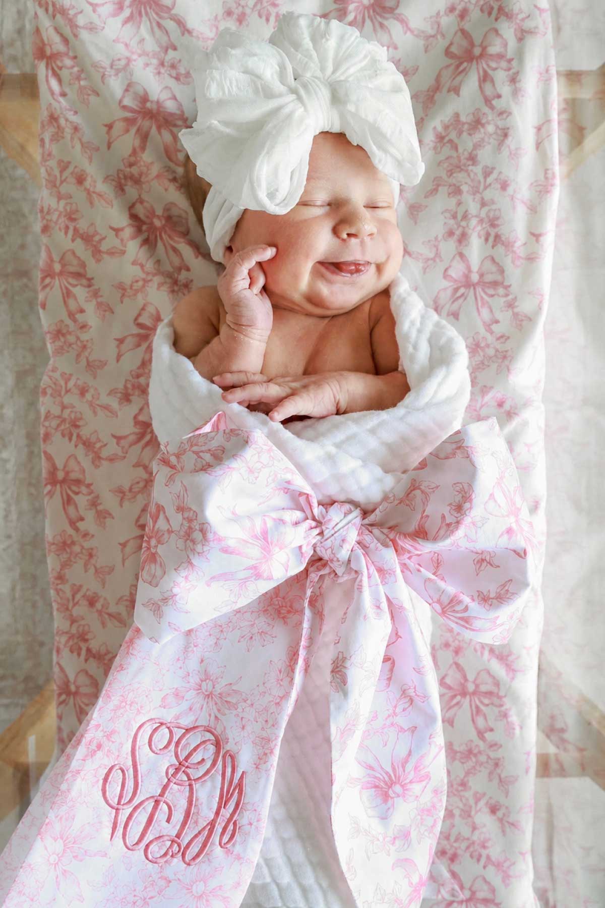 Personalized Newborn Bow Sash | Fancy Frills