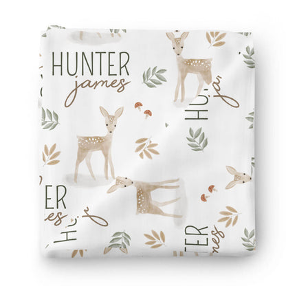 Finley's Fawn Personalized Swaddle Blanket