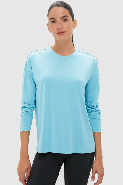 Bright Blue Long Sleeve Performance Jersey Ryan Boyfriend Tee
