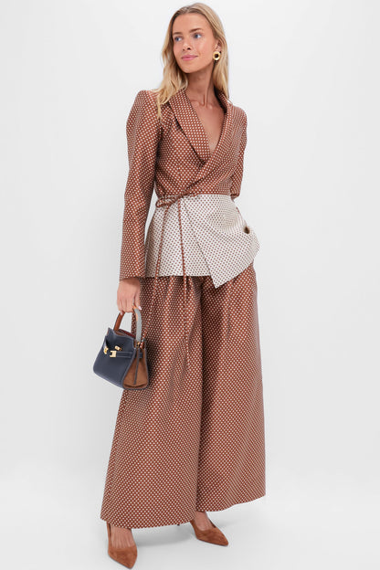Brown and Cream Rapt Attention Blazer