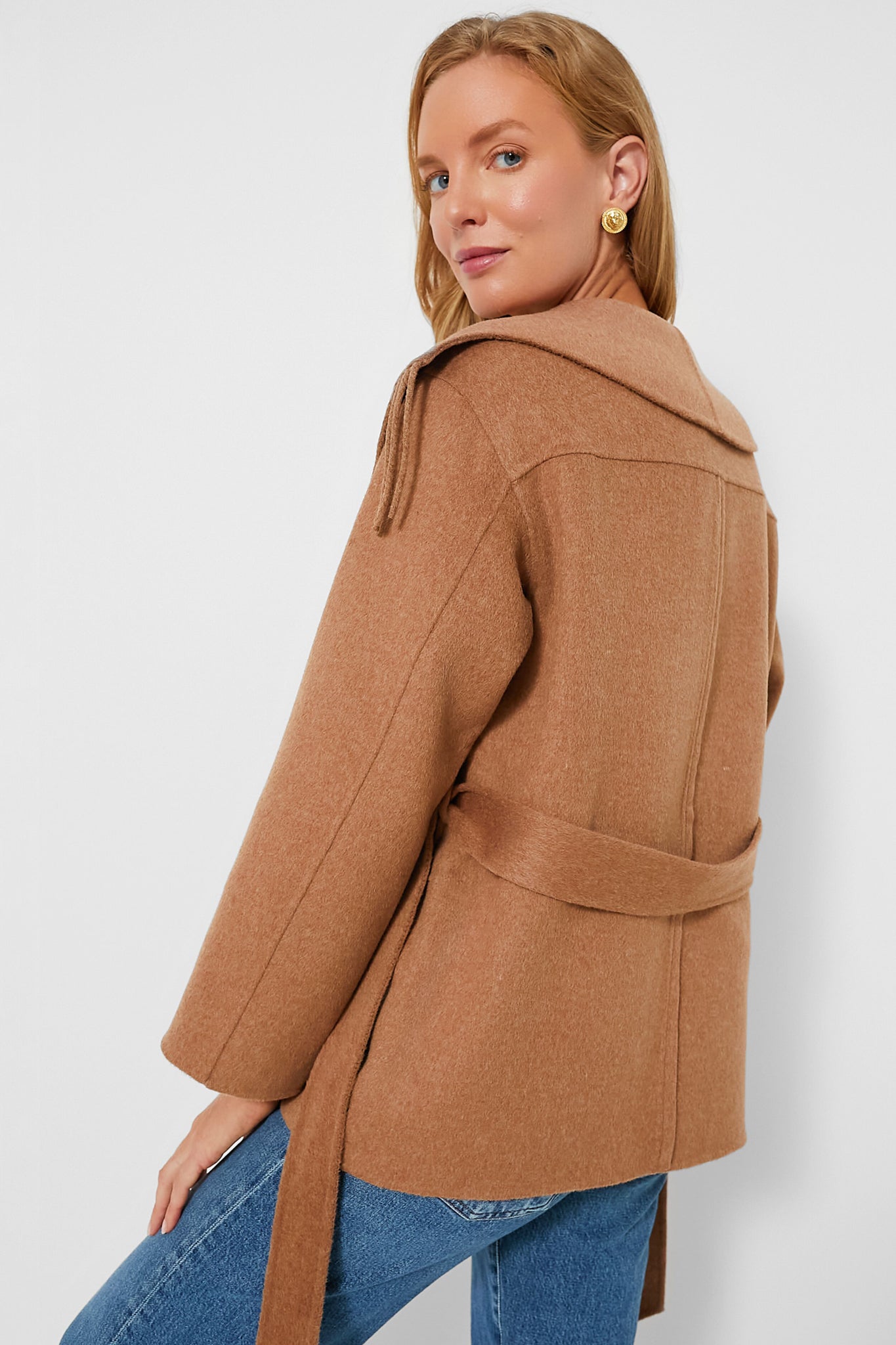 Camel Rowen Fringe Jacket