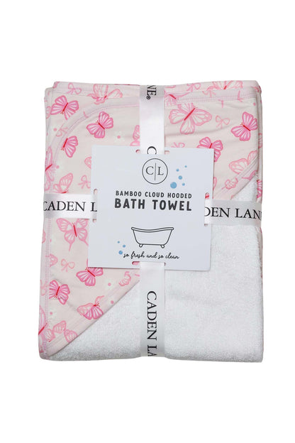 Embroidered Bamboo Hooded Towel | Blooming Butterflies