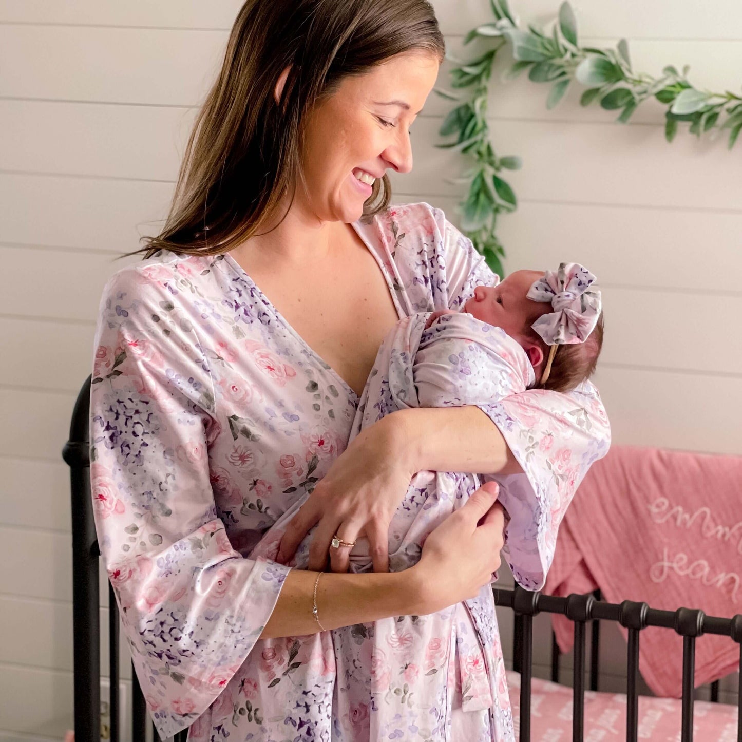 Henlee's Hydrangea Knit Maternity Robe